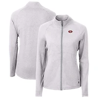 Women's Cutter & Buck  Heather Gray San Francisco 49ers Adapt Eco Knit Recycled Full-Zip Jacket