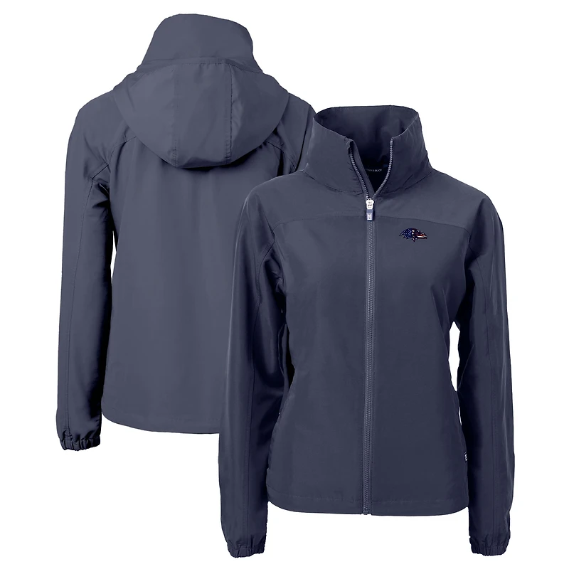 Women's Cutter & Buck  Navy Baltimore Ravens  Charter Eco Recycled Full-Zip Jacket