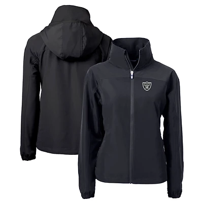 Women's Cutter & Buck Black Las Vegas Raiders Charter Eco Recycled Full-Zip Jacket