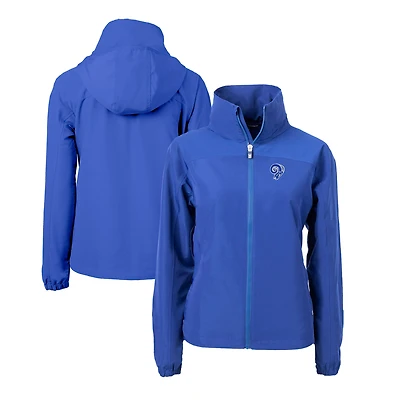 Women's Cutter & Buck  Navy Los Angeles Rams  Charter Eco Recycled Full-Zip Jacket