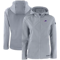 Women's Cutter & Buck Gray Buffalo Bills Evoke Eco Softshell Recycled Full-Zip Hooded Jacket
