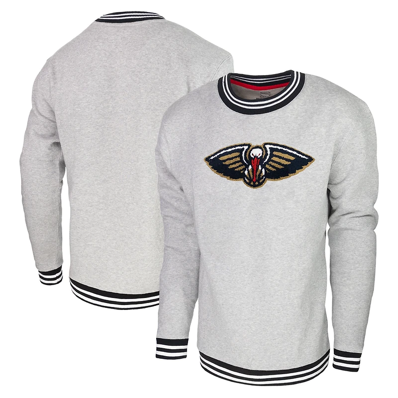 Men's Stadium Essentials Gray New Orleans Pelicans Club Level Pullover Sweatshirt