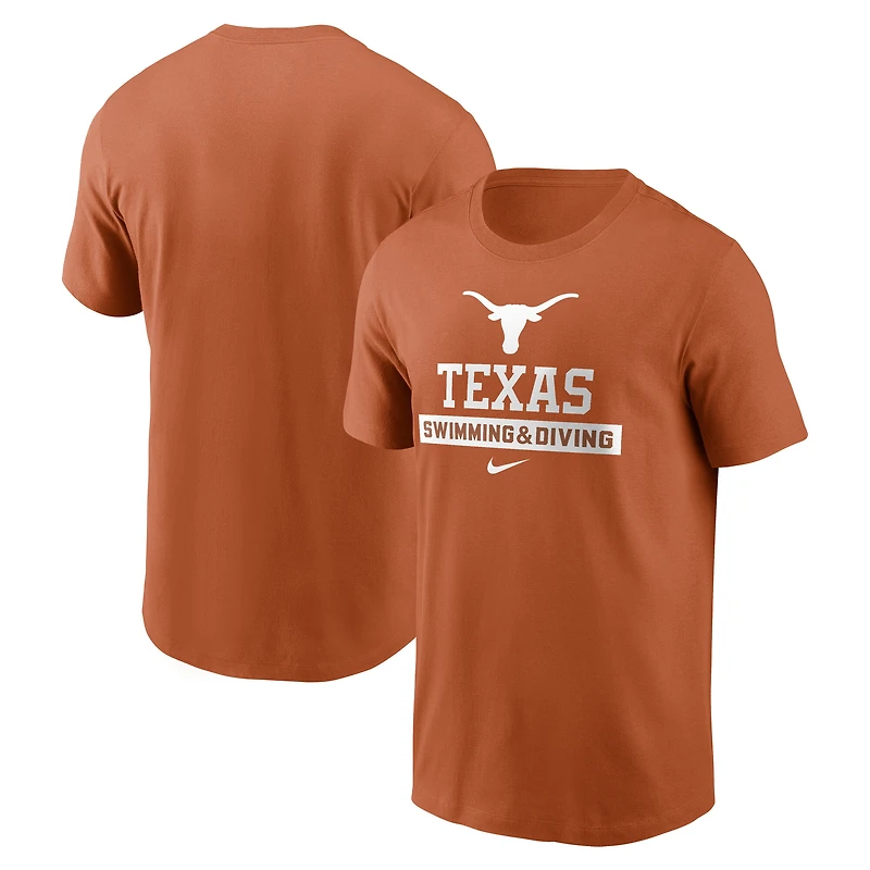 Men's Nike Texas Orange Texas Longhorns Swimming & Diving T-Shirt
