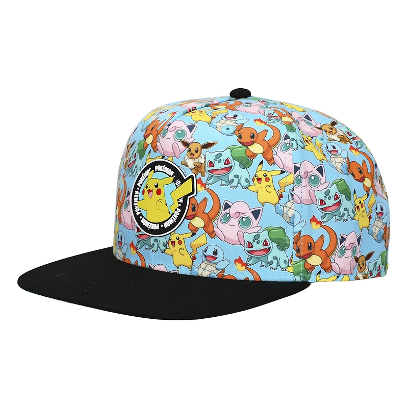 Youth  Pokemon Starter Pokemon Snapback Adjustable Hat