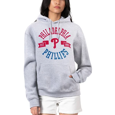 Women's G-III 4Her by Carl Banks Heather Gray Philadelphia Phillies City Graphic Pullover Hoodie