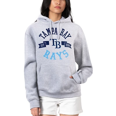 Women's G-III 4Her by Carl Banks Heather Gray Tampa Bay Rays City Graphic Pullover Hoodie