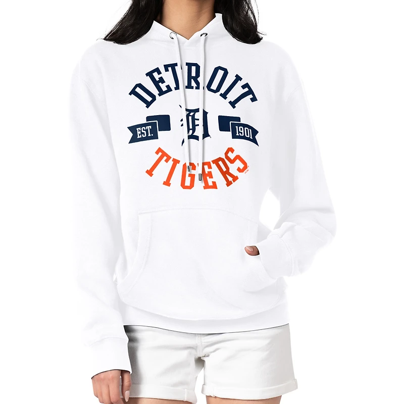 Women's G-III 4Her by Carl Banks White Detroit Tigers City Graphic Pullover Hoodie