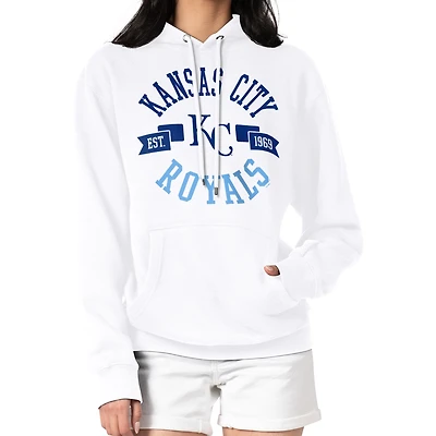 Women's G-III 4Her by Carl Banks White Kansas City Royals City Graphic Pullover Hoodie