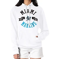 Women's G-III 4Her by Carl Banks White Miami Marlins City Graphic Pullover Hoodie