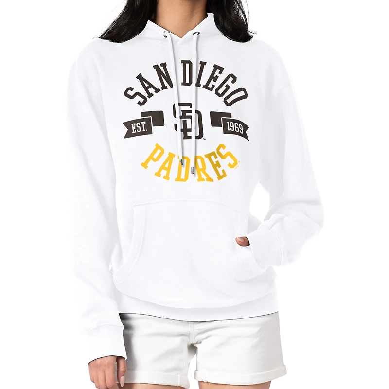 Women's G-III 4Her by Carl Banks White San Diego Padres City Graphic Pullover Hoodie