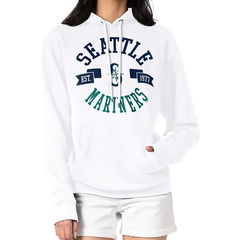 Women's G-III 4Her by Carl Banks White Seattle Mariners City Graphic Pullover Hoodie