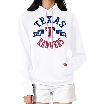 Women's G-III 4Her by Carl Banks White Texas Rangers City Graphic Pullover Hoodie