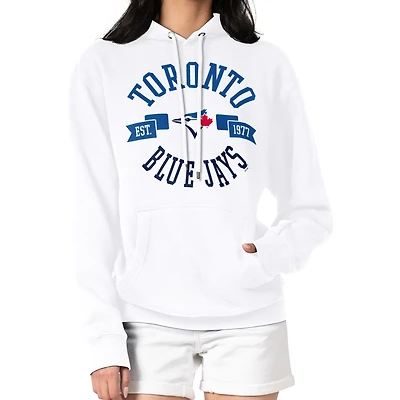 Women's G-III 4Her by Carl Banks White Toronto Blue Jays City Graphic Pullover Hoodie