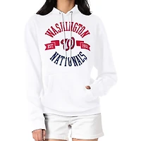 Women's G-III 4Her by Carl Banks White Washington Nationals City Graphic Pullover Hoodie