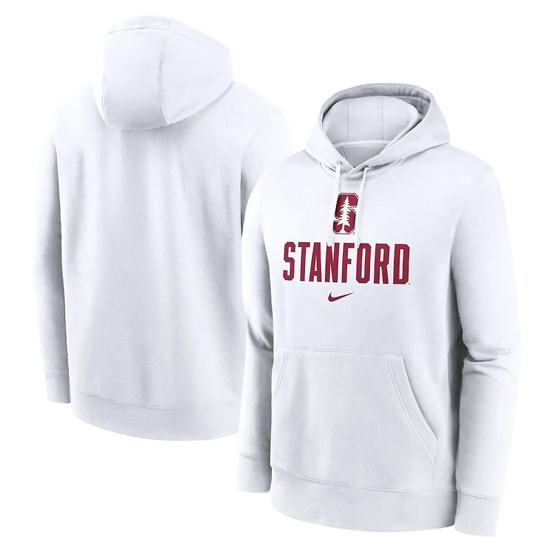 Men's Nike White Stanford Cardinal Primetime Club Fleece Pullover Hoodie