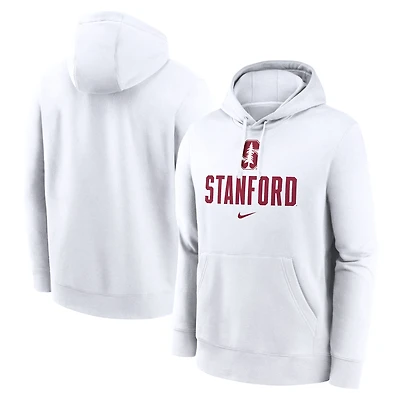 Men's Nike White Stanford Cardinal Primetime Club Fleece Pullover Hoodie