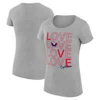 Women's G-III 4Her by Carl Banks Heather Gray Washington Capitals Super-Slim Fit Lightweight Hockey Love T-Shirt