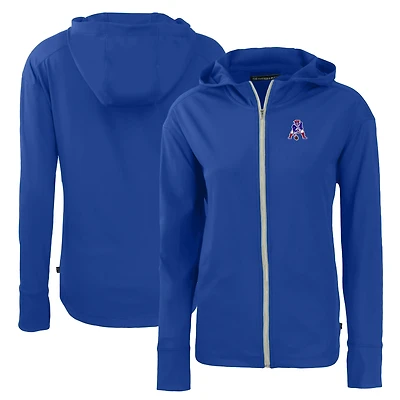Women's Cutter & Buck New England Patriots Throwback Daybreak Eco Recycled Half-Zip Hoodie