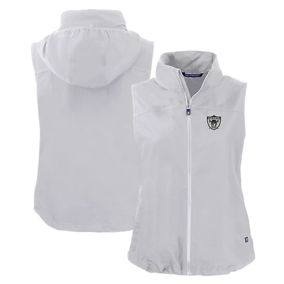 Women's Cutter & Buck  Gray Las Vegas Raiders Throwback Charter Eco Full-Zip Vest