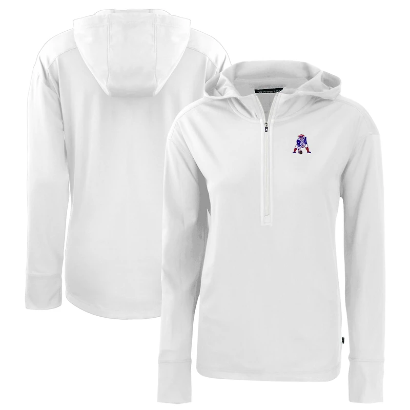 Women's Cutter & Buck New England Patriots Throwback Daybreak Eco Recycled Half-Zip Hoodie