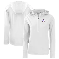 Women's Cutter & Buck New England Patriots Throwback Daybreak Eco Recycled Half-Zip Hoodie