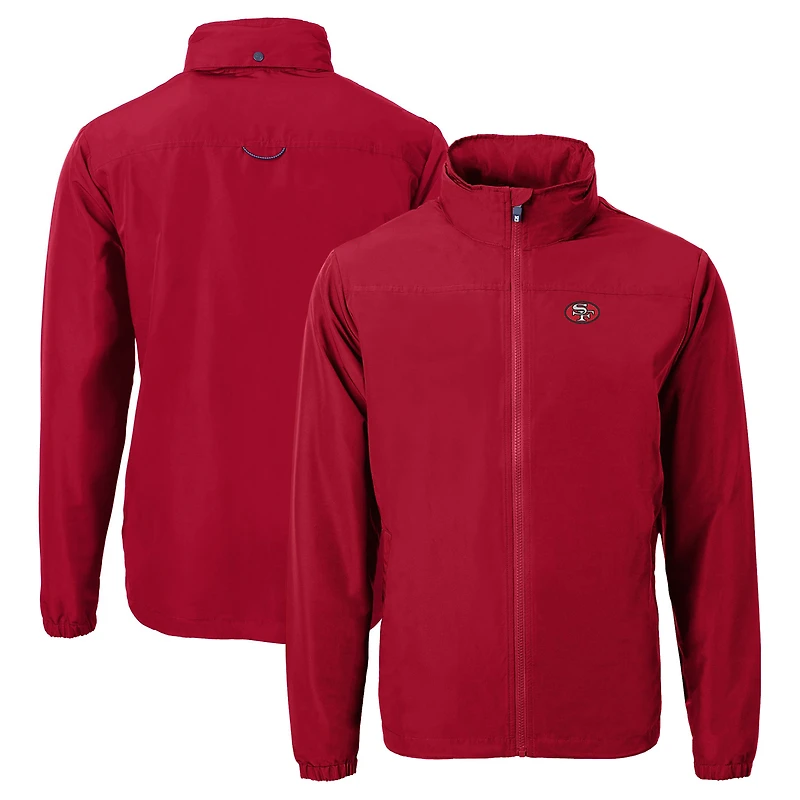 Men's Cutter & Buck  Scarlet San Francisco 49ers Throwback Charter Eco Recycled Full-Zip Jacket