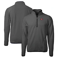 Men's Cutter & Buck  Gray/Black San Francisco 49ers Throwback Cascade Eco Sherpa Fleece Quarter-Zip Pullover Jacket