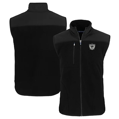 Men's Cutter & Buck  Black Las Vegas Raiders Throwback Cascade Eco Sherpa Fleece Full-Zip Vest