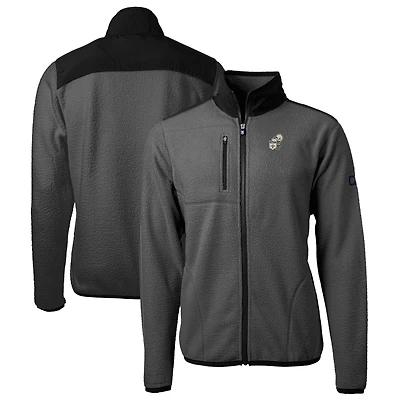 Men's Cutter & Buck  Gray/Black New Orleans Saints Throwback Cascade Eco Sherpa Fleece Full-Zip Jacket