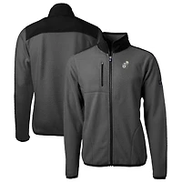 Men's Cutter & Buck  Gray/Black New Orleans Saints Throwback Cascade Eco Sherpa Fleece Full-Zip Jacket