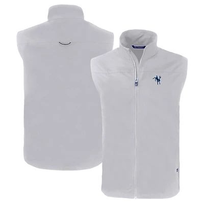 Men's Cutter & Buck  Gray Indianapolis Colts Throwback Charter Eco Recycled Full-Zip Vest