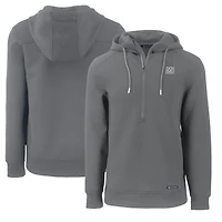 Men's Cutter & Buck Gray New York Giants Throwback Roam Eco Half-Zip Recycled Pullover Hoodie