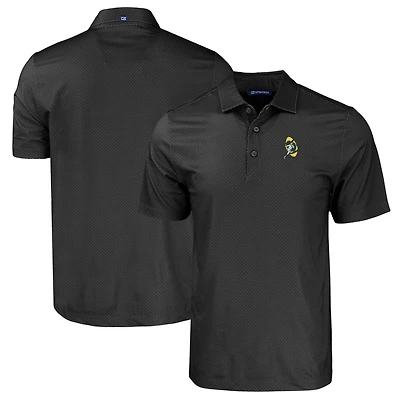 Men's Cutter & Buck  Black Green Bay Packers Throwback Big & Tall Pike Eco Tonal Geo Print Stretch Recycled Polo