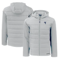 Men's Cutter & Buck Gray Indianapolis Colts Throwback Evoke Hybrid Eco Softshell Recycled Full-Zip Hoodie Jacket