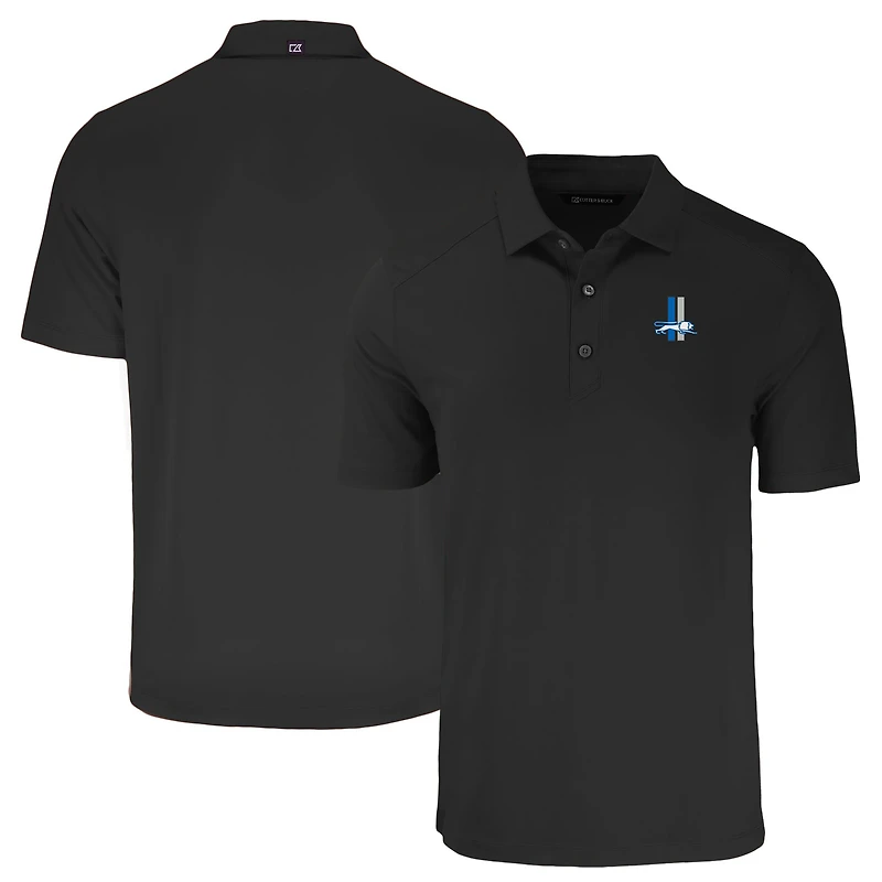 Men's Cutter & Buck  Black Detroit Lions Throwback Forge Eco Stretch Recycled Polo