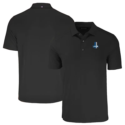 Men's Cutter & Buck  Black Detroit Lions Throwback Forge Eco Stretch Recycled Polo