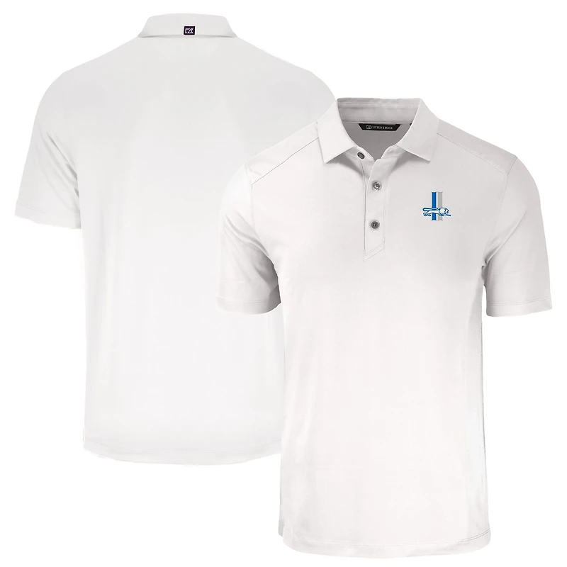 Men's Cutter & Buck  White Detroit Lions Throwback Forge Eco Stretch Recycled Polo