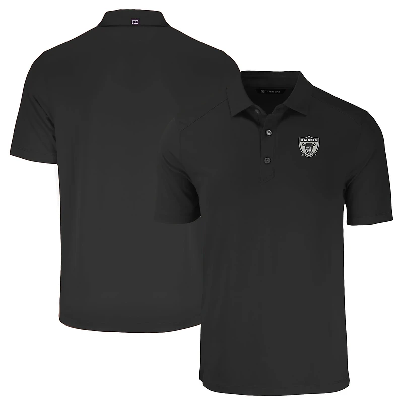 Men's Cutter & Buck  Black Las Vegas Raiders Throwback Forge Eco Stretch Recycled Polo