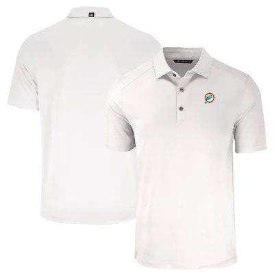 Men's Cutter & Buck  White Miami Dolphins Throwback Forge Eco Stretch Recycled Polo