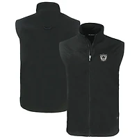 Men's Cutter & Buck  Black Las Vegas Raiders Throwback Big & Tall Charter Eco Full-Zip Vest