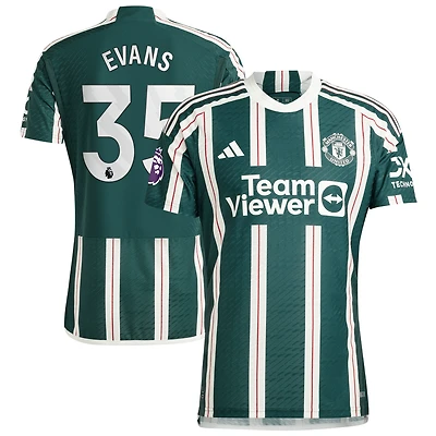 Men's adidas Jonny Evans Green Manchester United 2023/24 Away Authentic Player Jersey