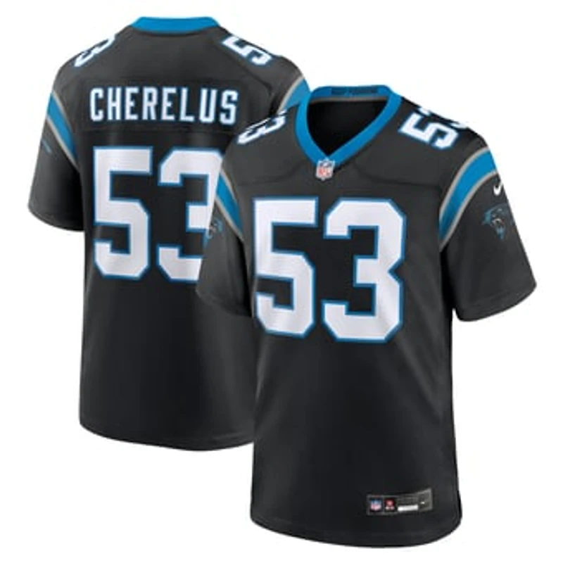 Men's Nike Claudin Cherelus  Black Carolina Panthers Team Game Jersey