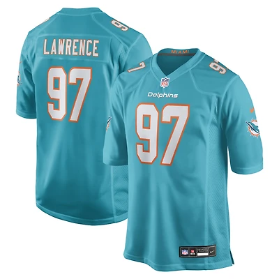 Men's Nike Rashard Lawrence  Aqua Miami Dolphins Team Game Jersey