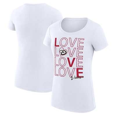 Women's G-III 4Her by Carl Banks White Arizona Diamondbacks Super-Slim Fit Lightweight Love Graphic Team T-Shirt