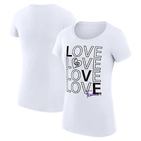 Women's G-III 4Her by Carl Banks White Colorado Rockies Super-Slim Fit Lightweight Love Graphic Team T-Shirt