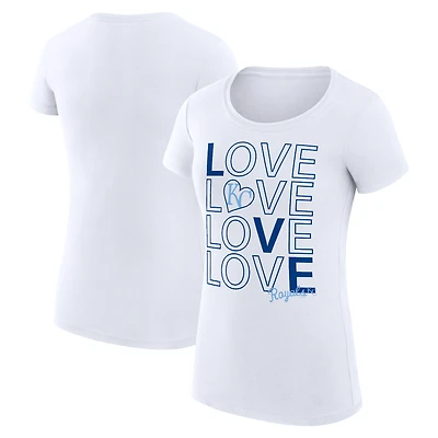 Women's G-III 4Her by Carl Banks White Kansas City Royals Super-Slim Fit Lightweight Love Graphic Team T-Shirt