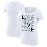 Women's G-III 4Her by Carl Banks White New York Yankees Super-Slim Fit Lightweight Love Graphic Team T-Shirt
