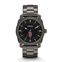 Men's Fossil Gray Boston Red Sox Machine Smoke Stainless Steel Watch