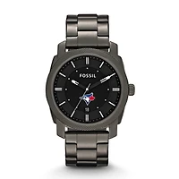 Men's Fossil Gray Toronto Blue Jays Machine Smoke Stainless Steel Watch