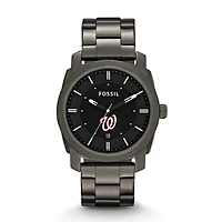 Men's Fossil Gray Washington Nationals Machine Smoke Stainless Steel Watch